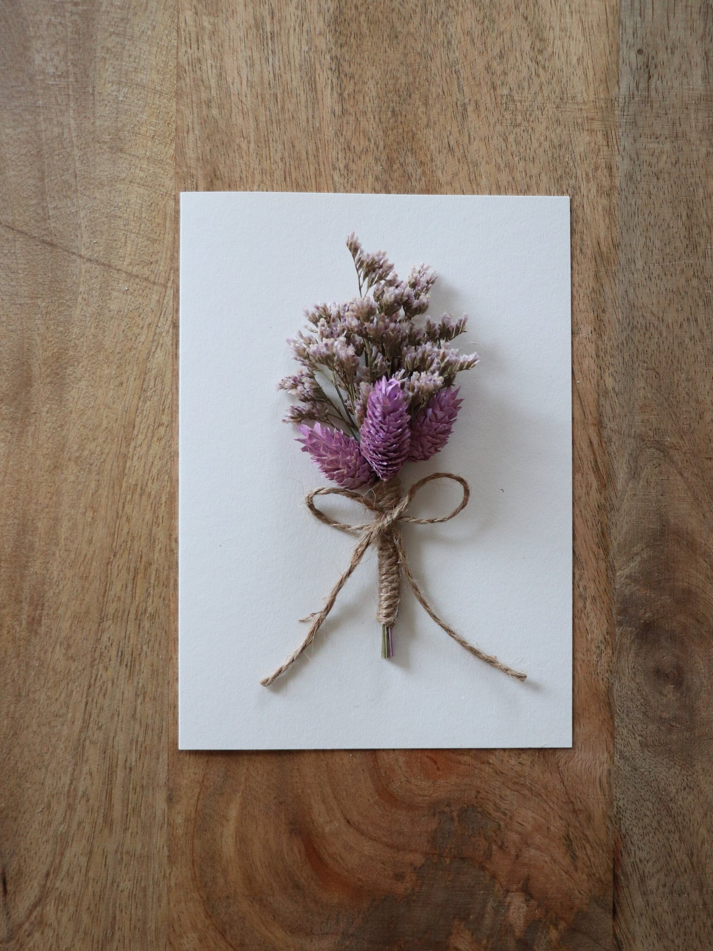 Karte mit Trockenblumen - Grusskarte Klappkarte Trockenblumenkarte Trockenblumenstrauß Postkarte Hochzeit Wedding Geburtstagskarte